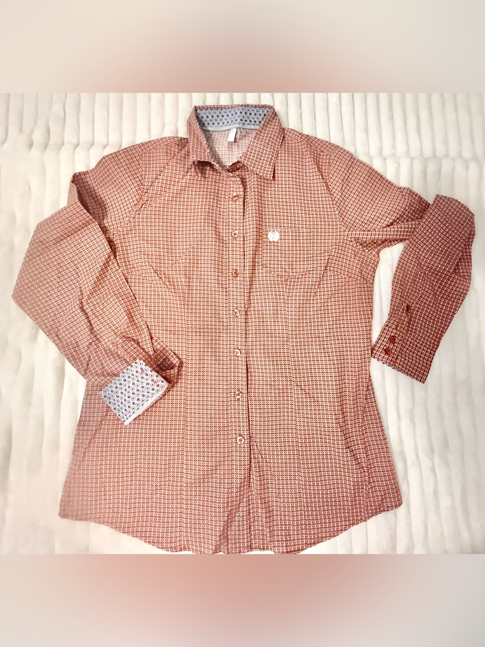 Women's Cinch Long-Sleeve Button-Up Shirt - Rust Check